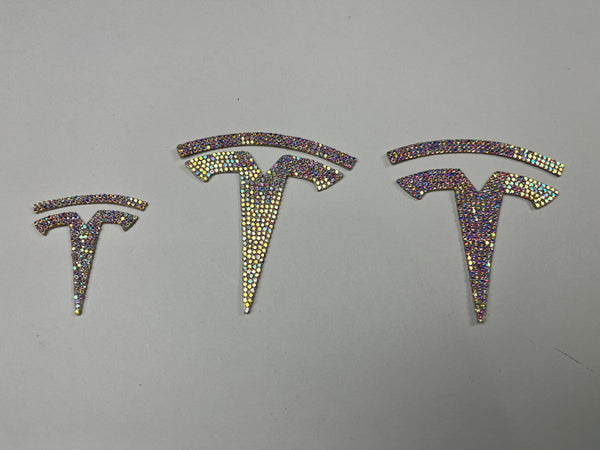 Tesla Model S -  T-Logo Diamant Aufkleber 3er-Set