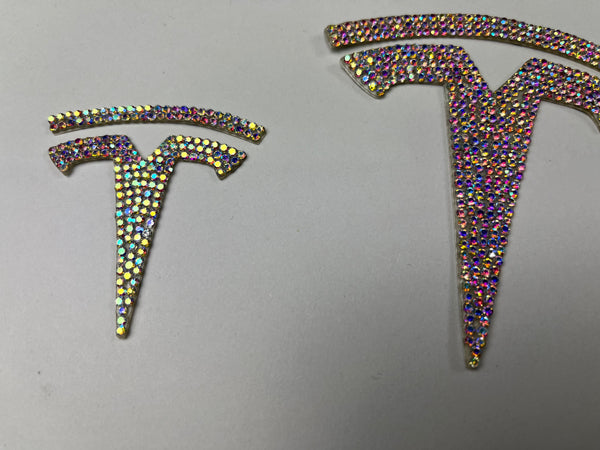 Tesla Model S -  T-Logo Diamant Aufkleber 3er-Set