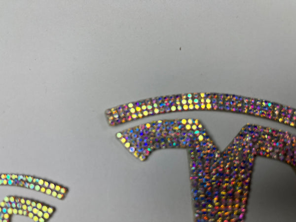 Tesla Model S -  T-Logo Diamant Aufkleber 3er-Set