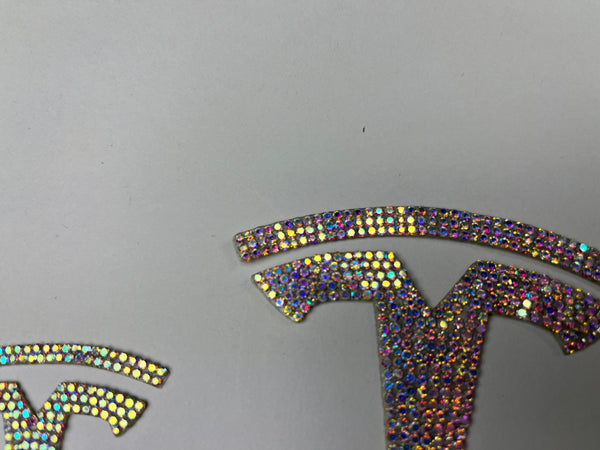 Tesla Model S -  T-Logo Diamant Aufkleber 3er-Set