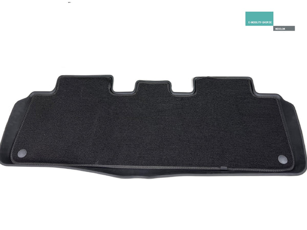 Tesla Model Y Luxus-Fußmatten-Set, 6-teilig - Gummimatte mit Velours-Auflage, E-Mobility Shop, Rücksitz-Matte