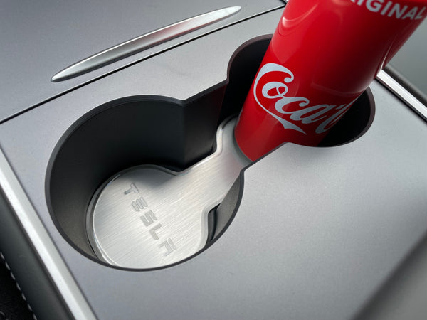 Tesla Model 3 und Y Alu Flaschenhalter-Einsatz - Cup Holder Inlet