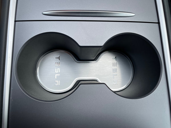 Tesla Model 3 und Y Alu Flaschenhalter-Einsatz - Cup Holder Inlet