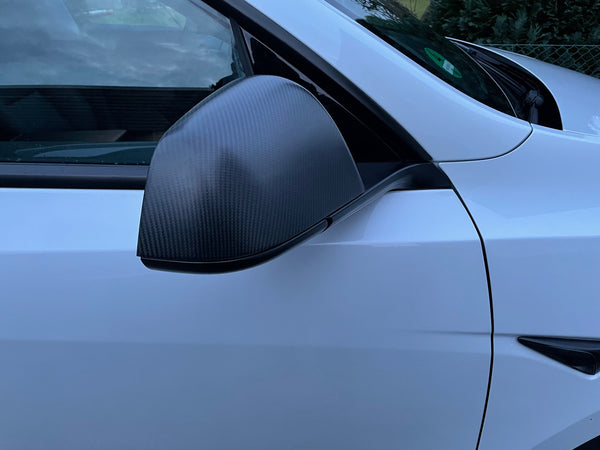 Tesla Model Y Echt Carbon Spiegelabdeckungen - matt