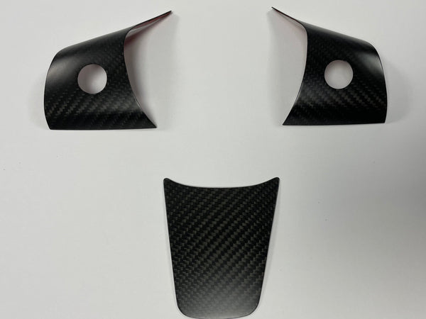 Tesla Model 3 und Y - Echt-Carbon Lenkradabdeckung - 3-teiliges Set