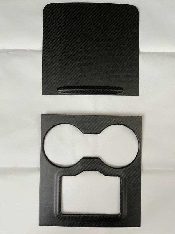 Tesla Model 3 und Y - Echt Carbon Mittelkonsolen-Abdeckung mit Key-Card-Aussparung in MATT